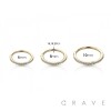14Kt Gold SIDE GEM PAVED FRONT HINGED SEGMENT RING FOR SEPTUM, HELIX, TRAGUS, CAPTIVE